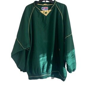 Authentic Vtg Team Issue Russell Athletic Water resistant Green Pullover XXL